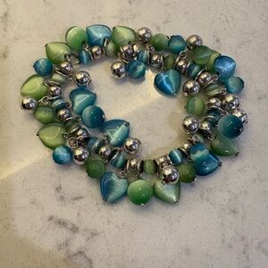 Elegant Green and Blue Beaded Bracelet
